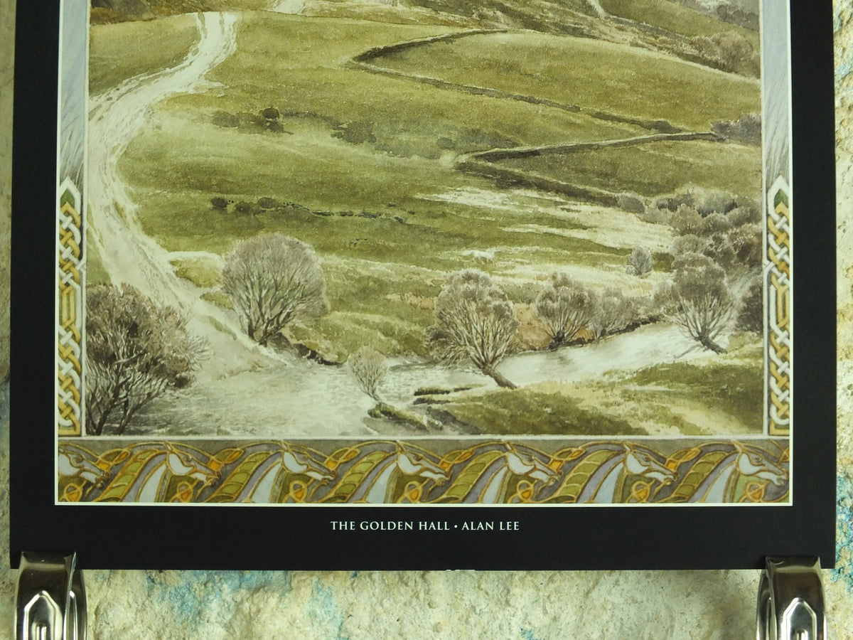 2002 Edoras the Golden Hall Poster, by Alan Lee, Vintage JRR Tolkien Lord of the Rings, Rohan, Two Towers, illustration print wall art decor