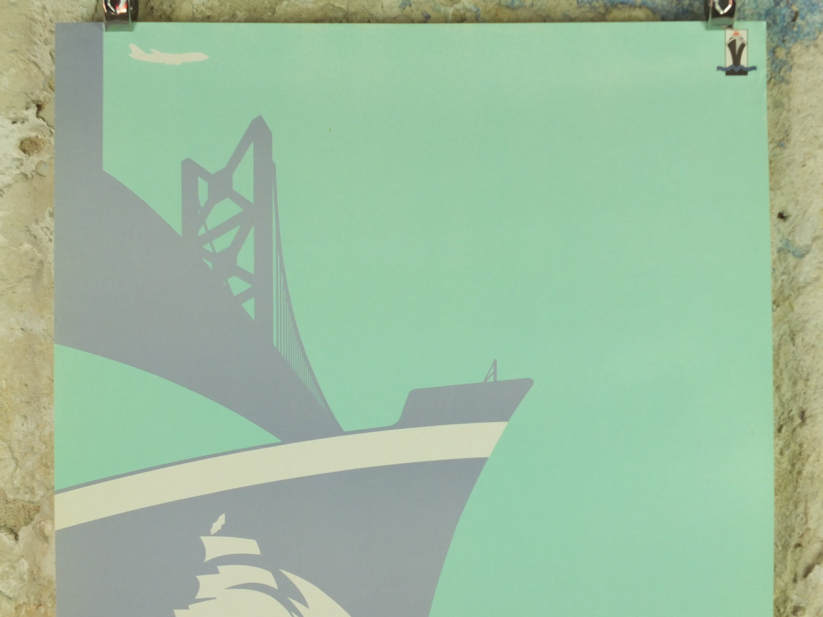 Migrants & Immigration Poster, Freedom's Doors, Immigrant ports of entry to the United States, The Balch Institute wall art 1980s