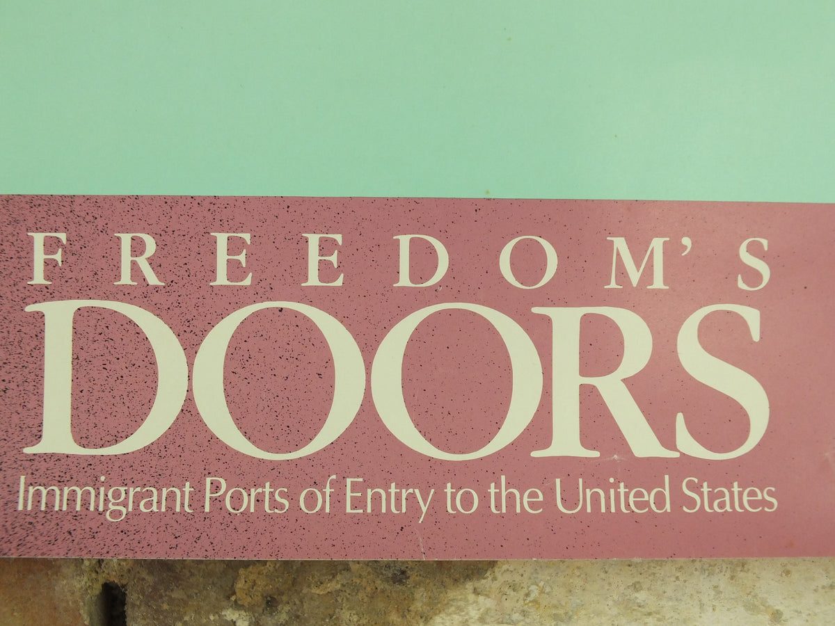 Migrants & Immigration Poster, Freedom's Doors, Immigrant ports of entry to the United States, The Balch Institute wall art 1980s