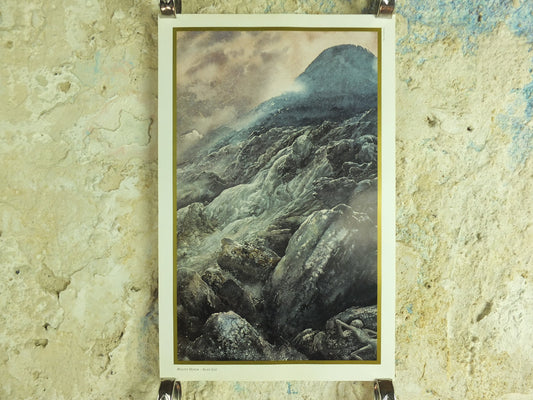 1994 Mount Doom Poster, by Alan Lee, Vintage Lord of the Rings, Tolkien Centenary, Return of the King, illustration print wall art decor
