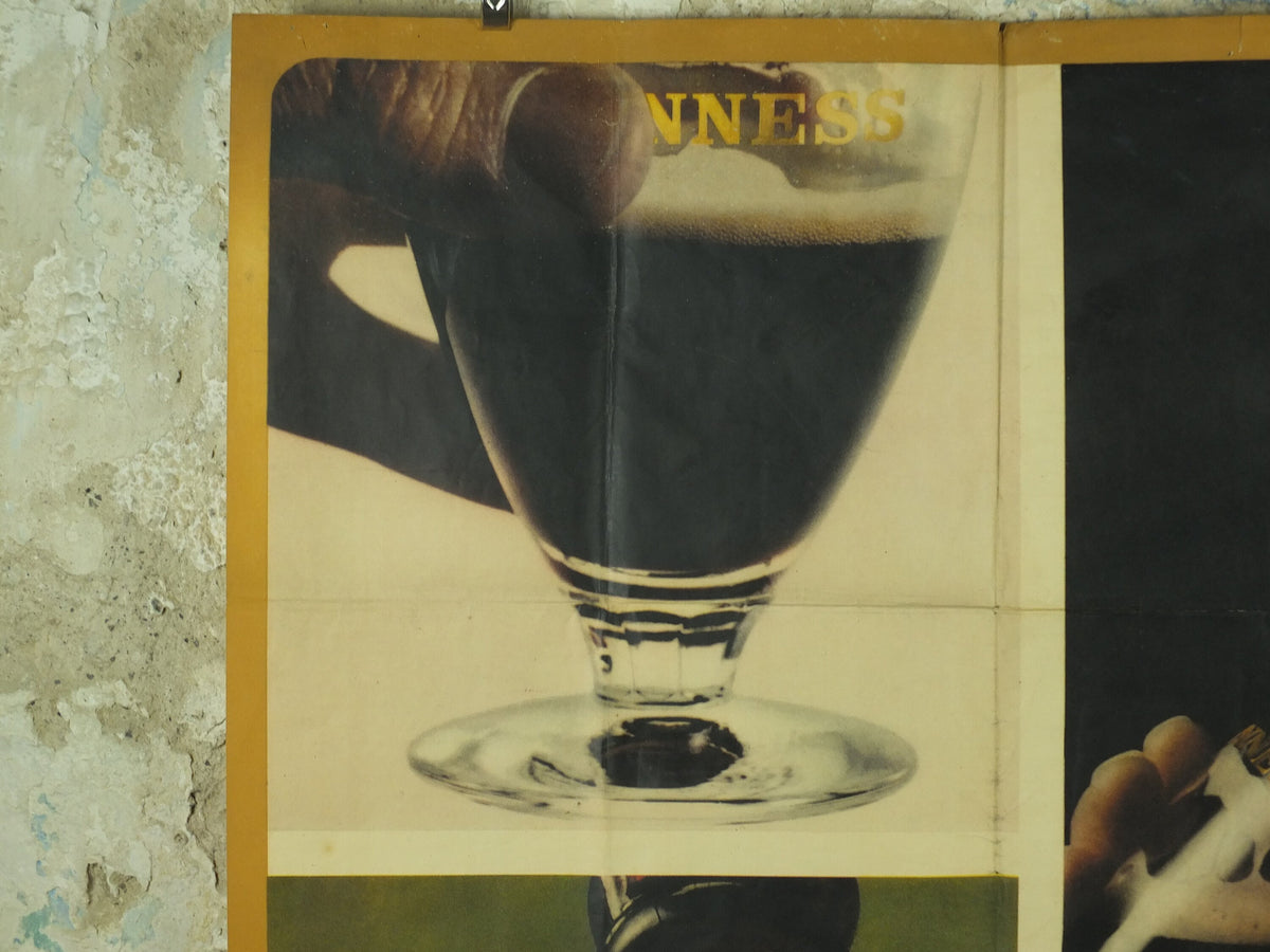 Large Guinness Poster, Thinking about a Guinness?, imposing and unique 1967 advertising, ale Irish stout beer, retro wall art