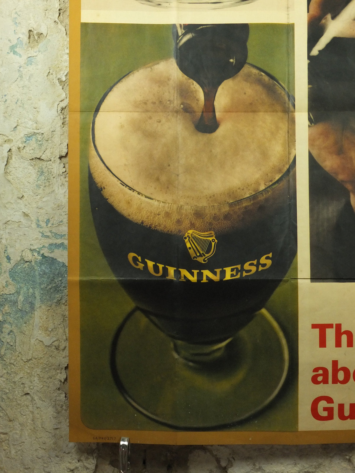 Large Guinness Poster, Thinking about a Guinness?, imposing and unique 1967 advertising, ale Irish stout beer, retro wall art