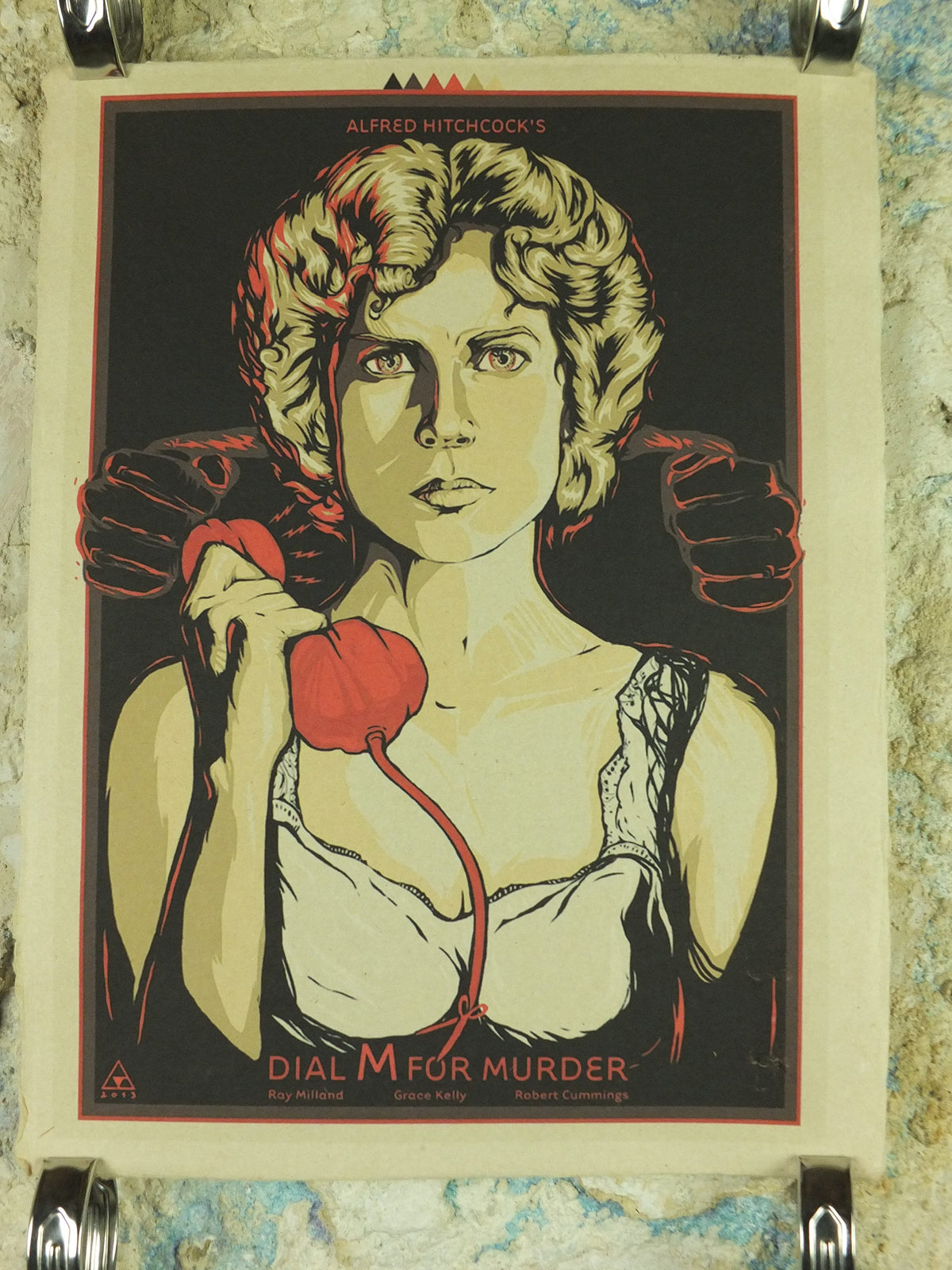 Dial M for Murder Movie Poster, Alfred Hitchcock, Ray Milland & Grace Kelly, wall art, horror mystery suspense, cinema memorabilia