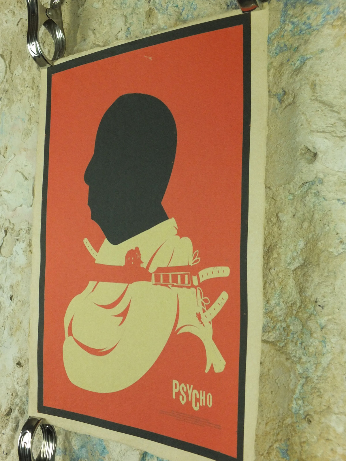 Psycho Movie Poster, Alfred Hitchcock, Anthony Perkins & Janet Leigh, wall art, horror mystery suspense, cinema memorabilia