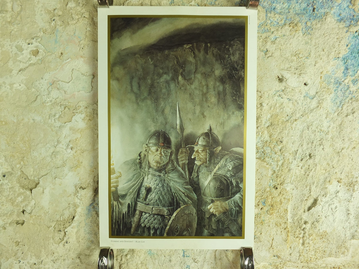 1994 Mordor Goblins and Orcs Poster, Gorbag and Shagrat by Alan Lee, Vintage Lord of the Rings, Tolkien Centenary, print wall art decor