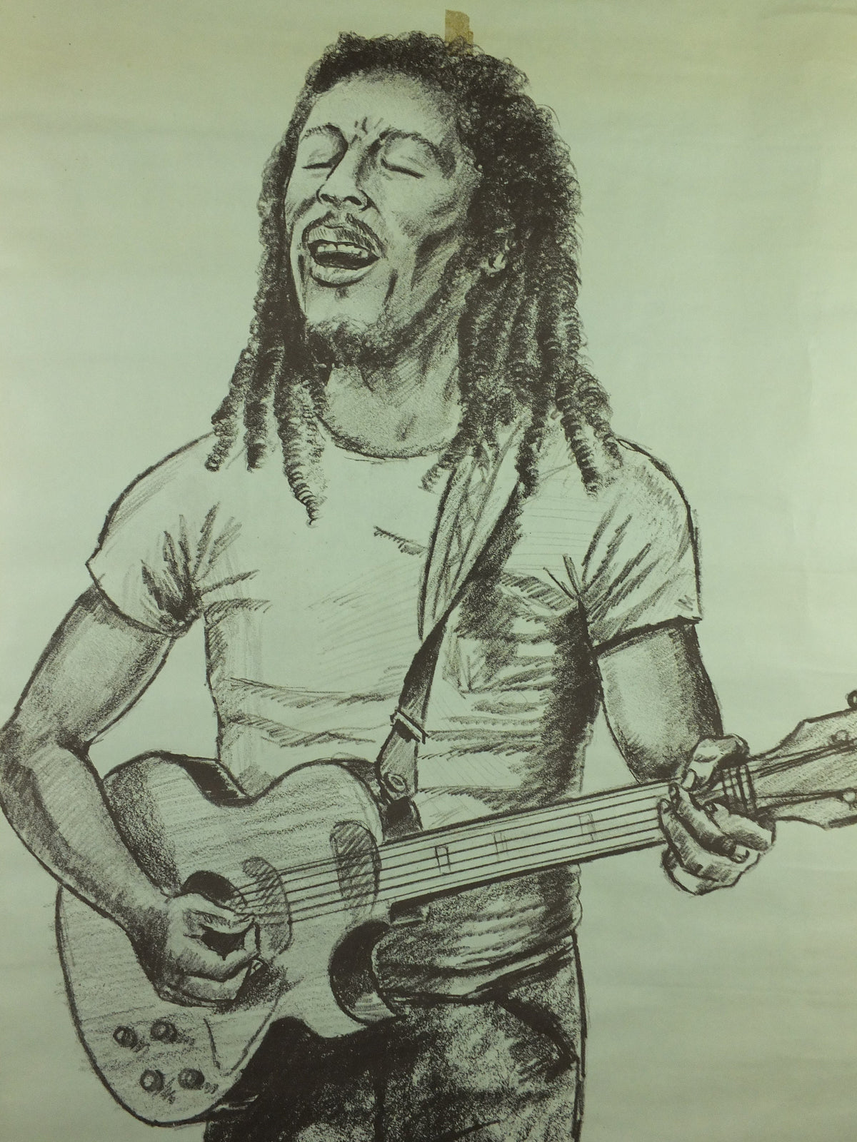 Bob Marley Poster, 1982 March for Peace in Paris, by Birga, Marche pour la Paix, Peace and Love, musical wall art