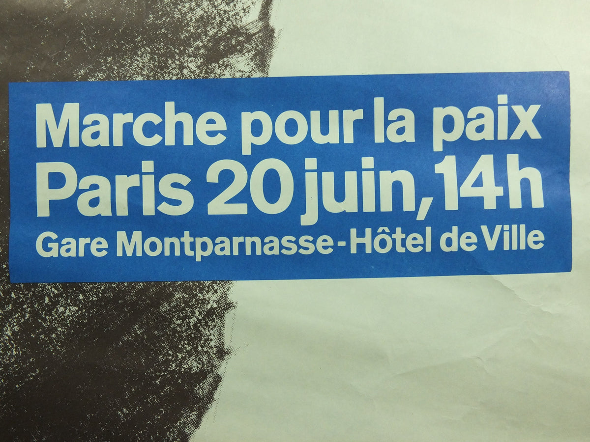 Bob Marley Poster, 1982 March for Peace in Paris, by Birga, Marche pour la Paix, Peace and Love, musical wall art