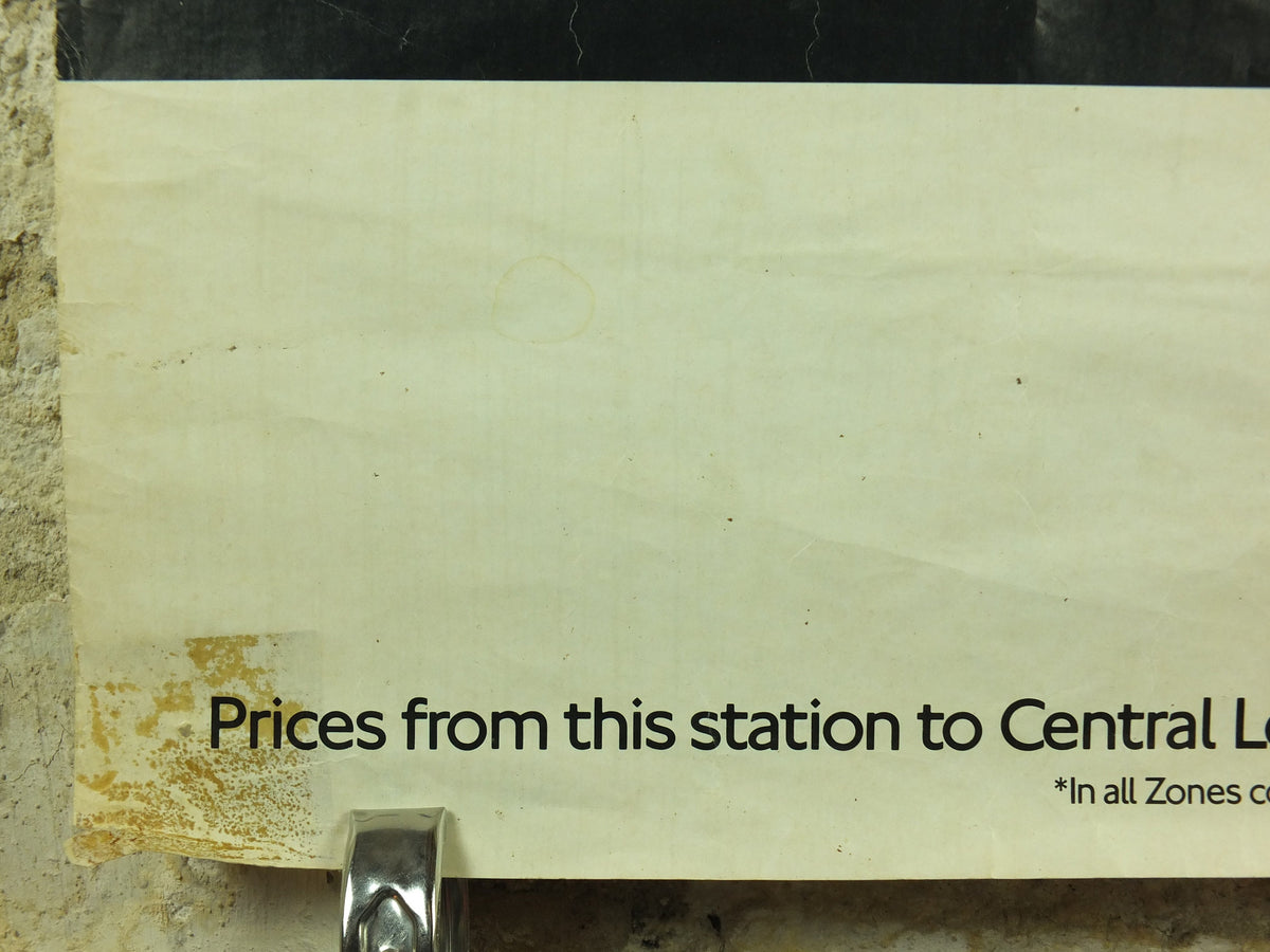 Vintage Tube London Underground Poster, 1980s Travelcard, authentic London history, travel and tourism tourist wall art