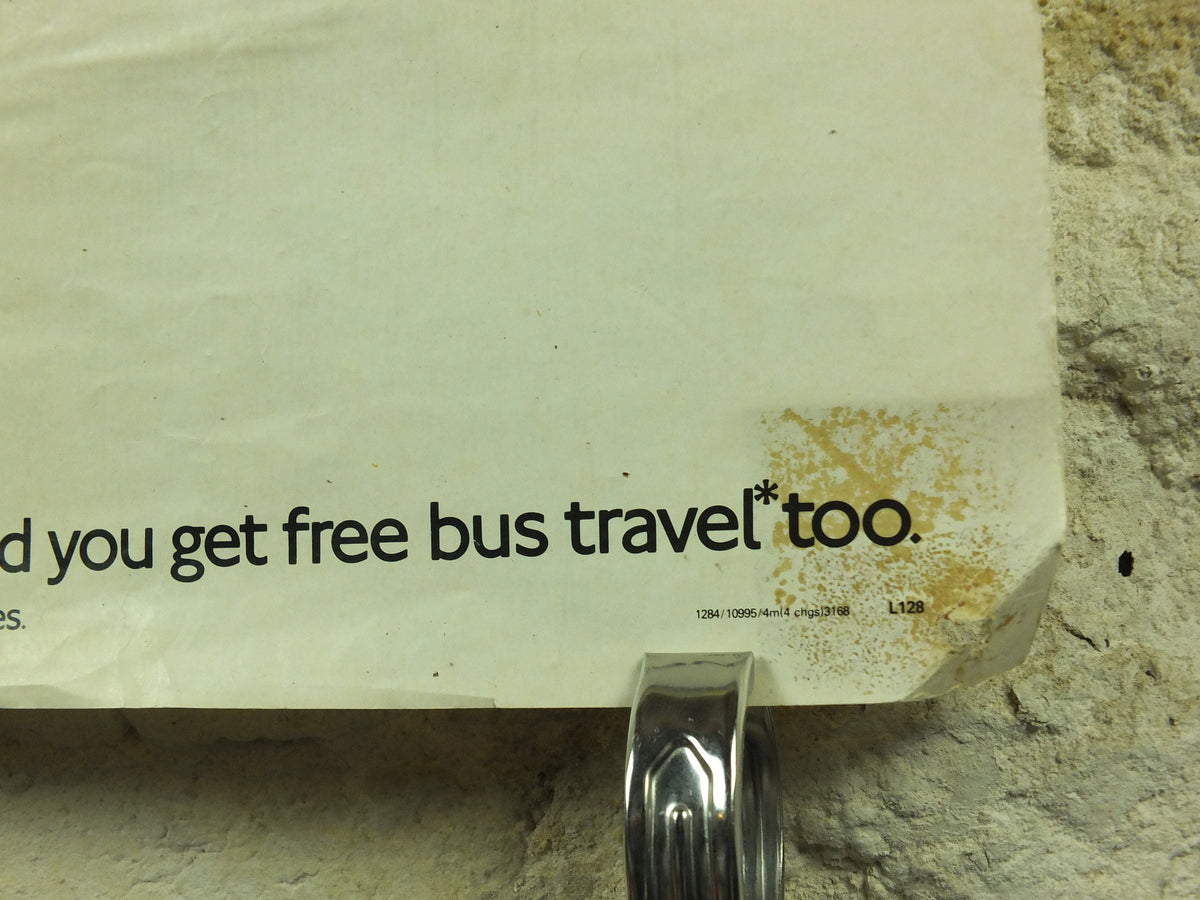 Vintage Tube London Underground Poster, 1980s Travelcard, authentic London history, travel and tourism tourist wall art