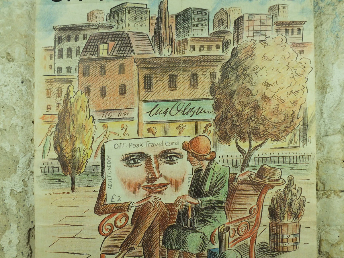 Vintage Tube London Underground Poster, 1980s Travelcard, authentic London history, travel and tourism tourist wall art
