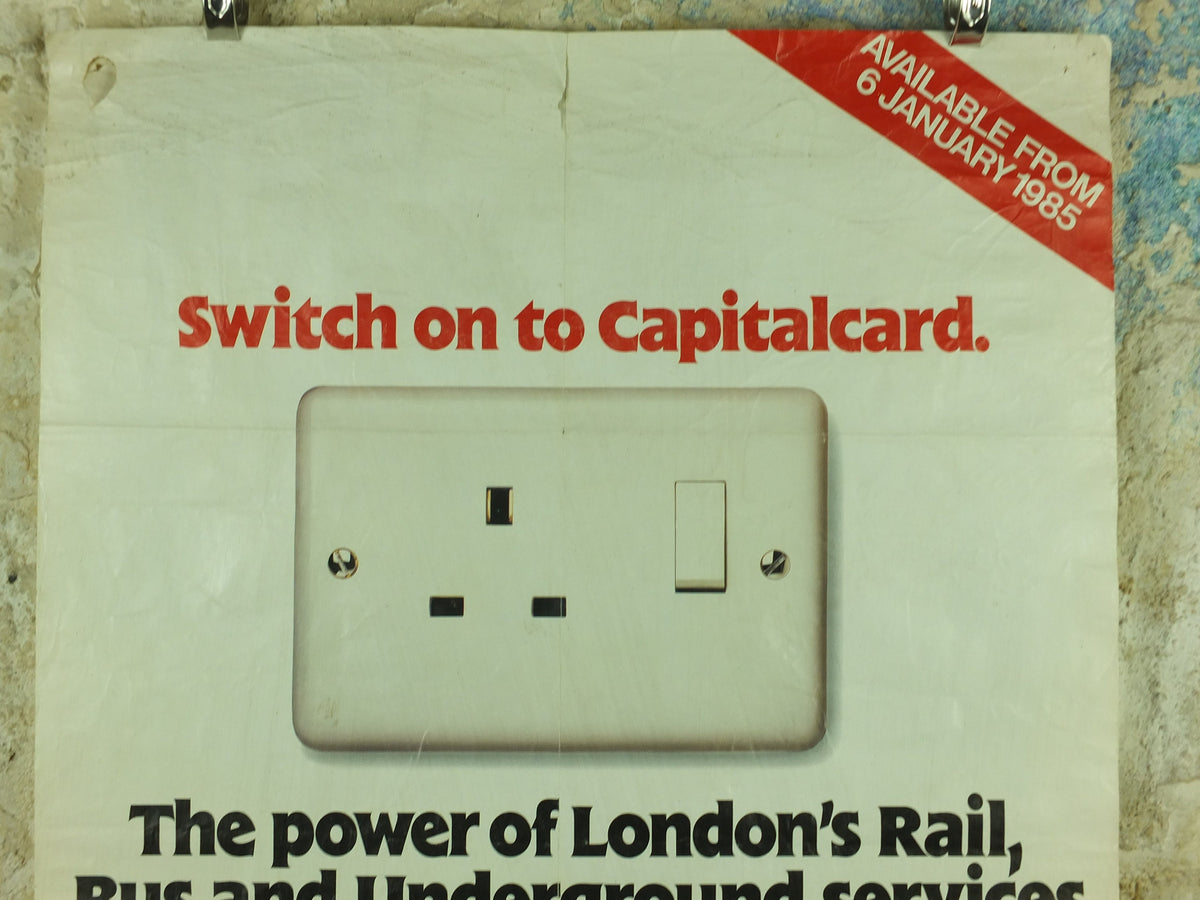 Vintage Tube London Underground Poster, 1980s Capitalcard 1985, authentic London history, travel and tourism tourist wall art