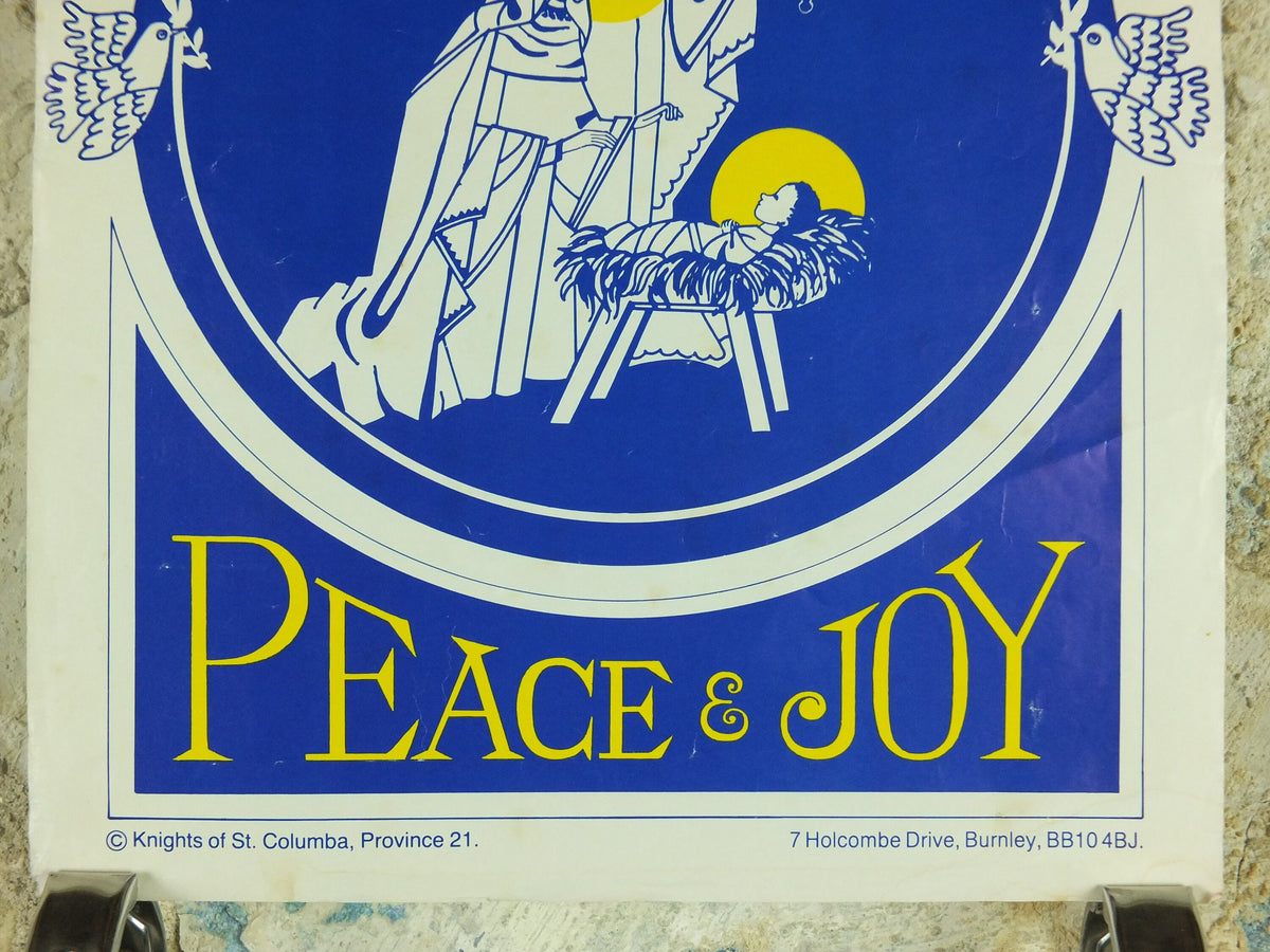 Christmas Nativity Poster, Peace and Joy, Jesus Mary and Joseph, Knights of Columba, Province 21, Burnley East Lancashire and Glasgow