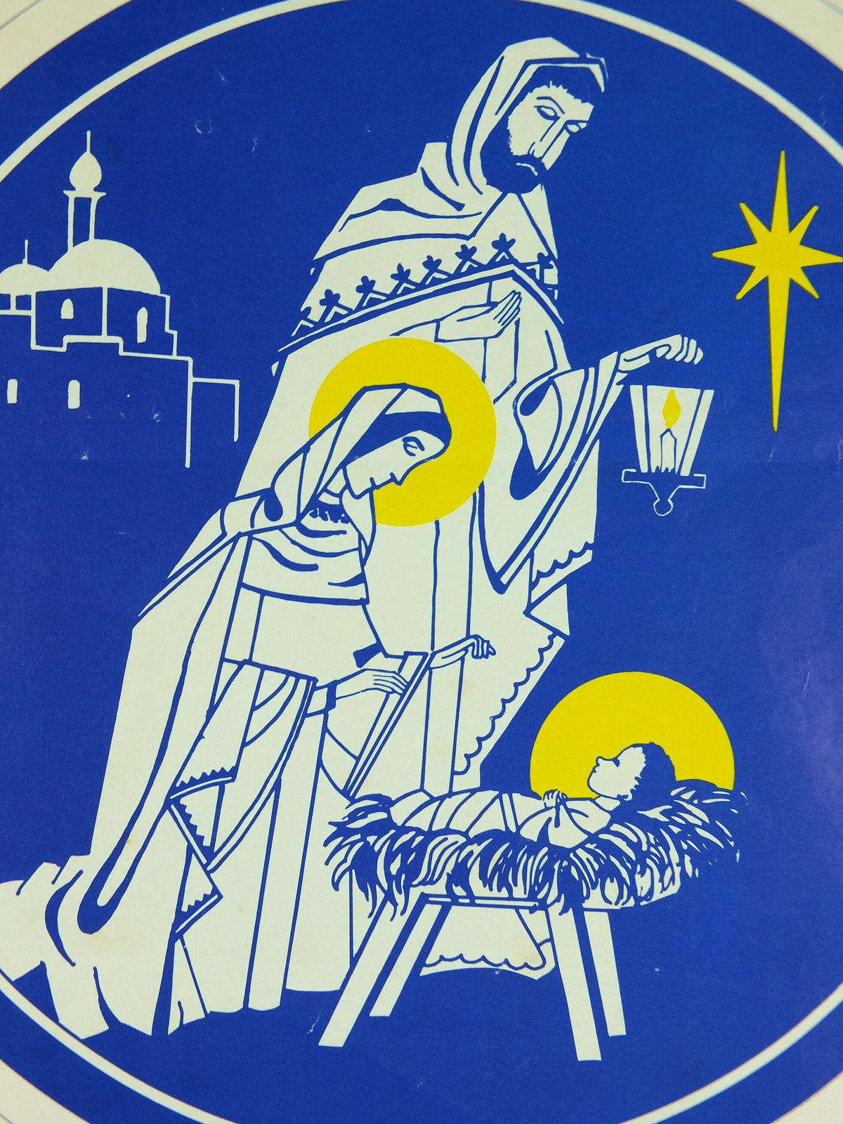 Christmas Nativity Poster, Peace and Joy, Jesus Mary and Joseph, Knights of Columba, Province 21, Burnley East Lancashire and Glasgow