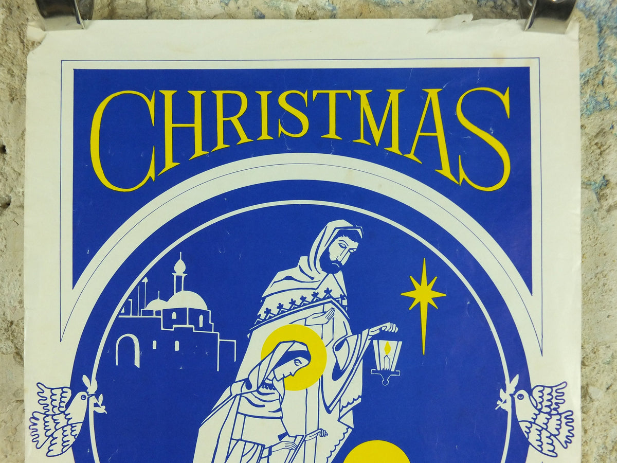 Christmas Nativity Poster, Peace and Joy, Jesus Mary and Joseph, Knights of Columba, Province 21, Burnley East Lancashire and Glasgow