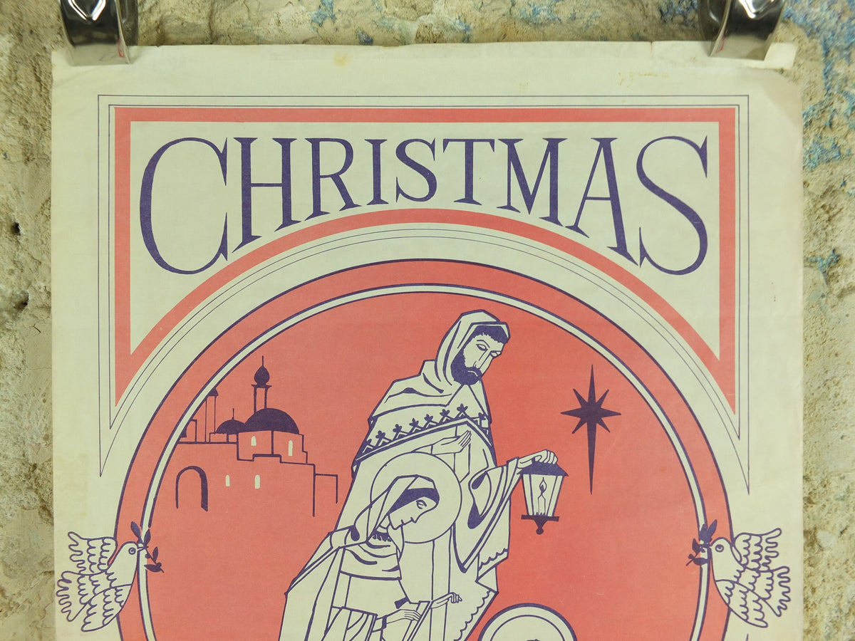 Christmas Nativity Poster, Peace and Joy, Jesus Mary and Joseph, Knights of Columba, Province 21, Burnley East Lancashire and Glasgow