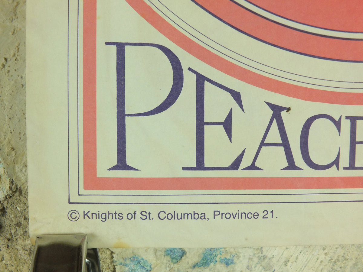 Christmas Nativity Poster, Peace and Joy, Jesus Mary and Joseph, Knights of Columba, Province 21, Burnley East Lancashire and Glasgow