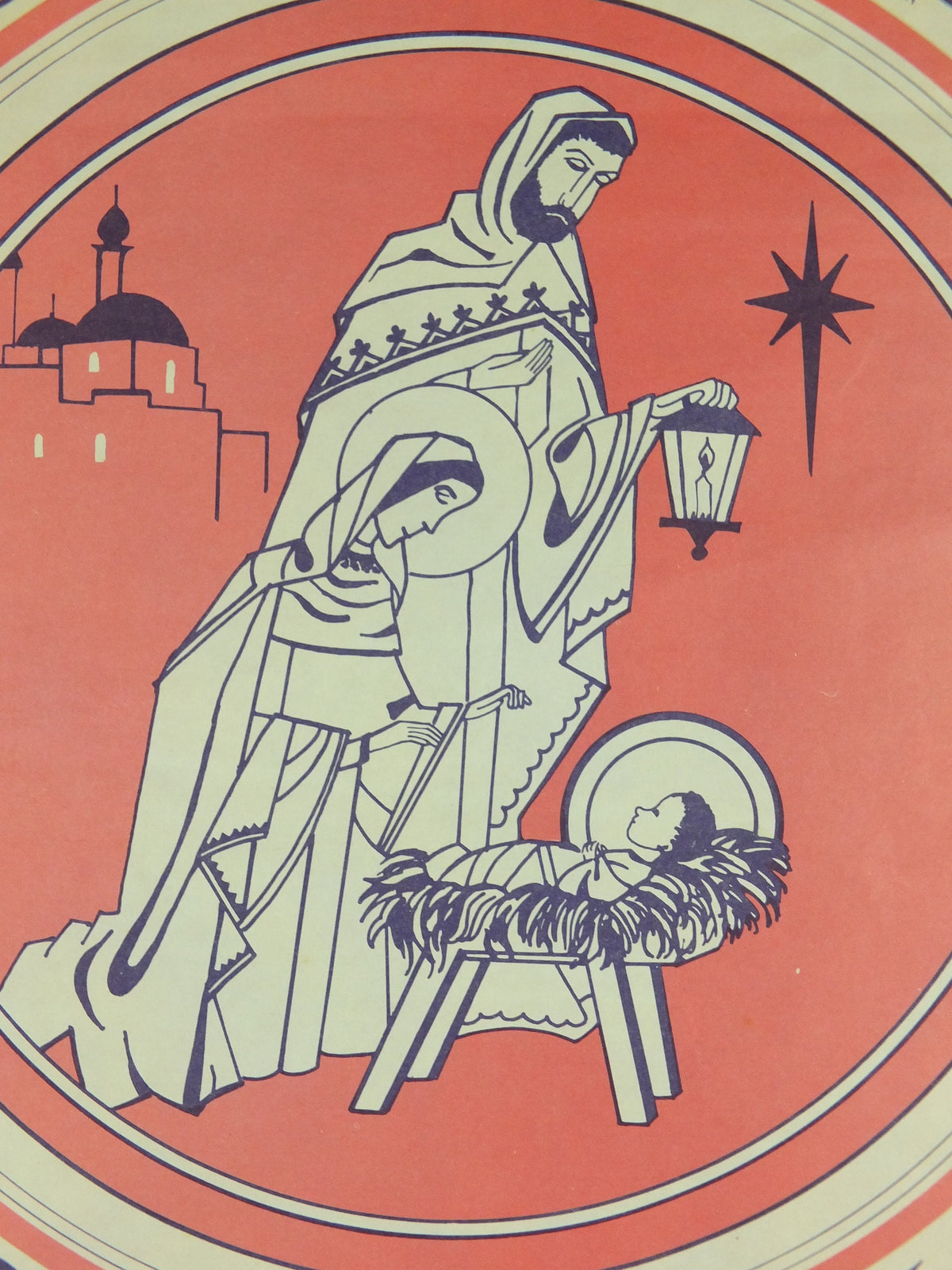 Christmas Nativity Poster, Peace and Joy, Jesus Mary and Joseph, Knights of Columba, Province 21, Burnley East Lancashire and Glasgow