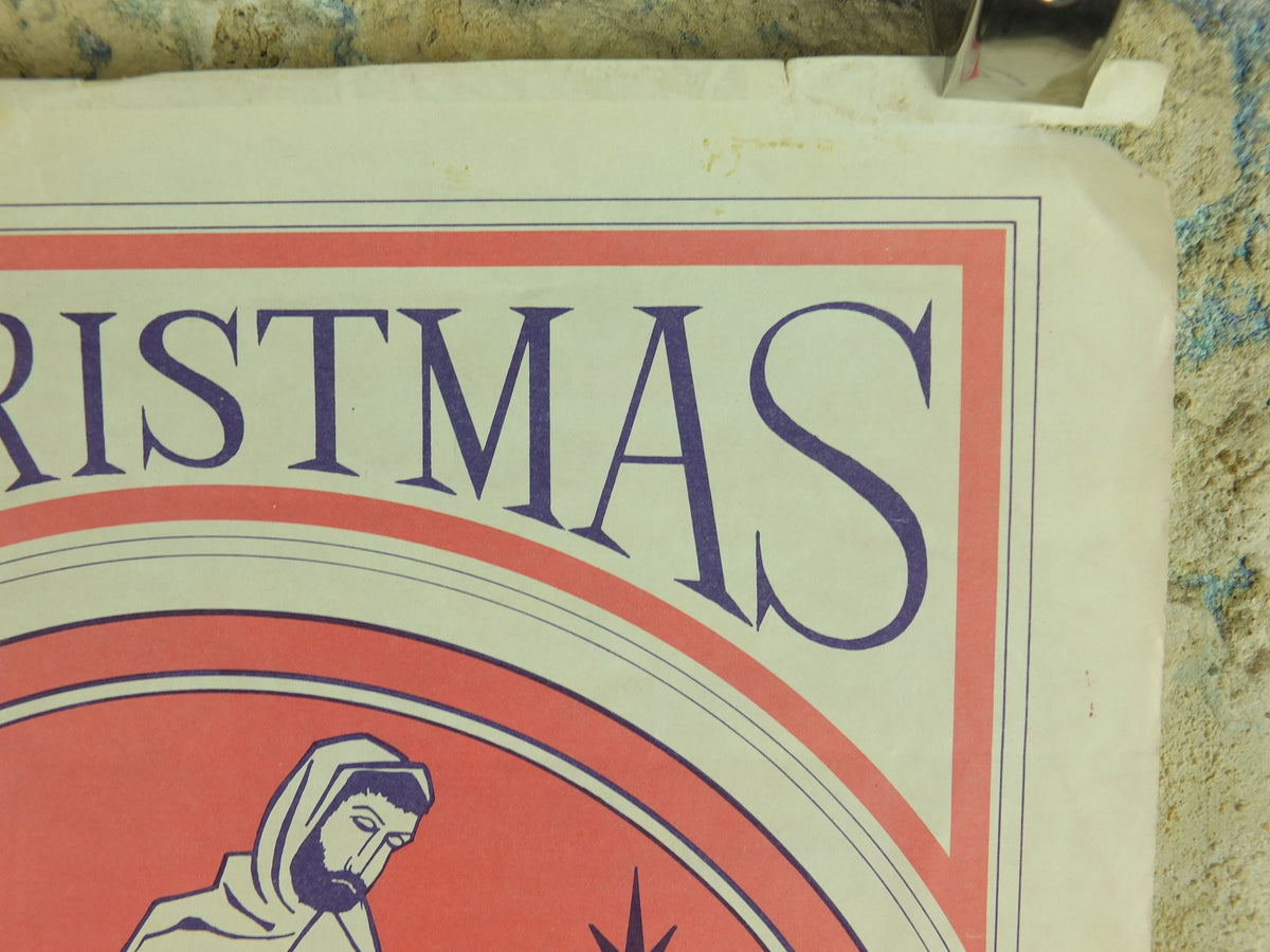 Christmas Nativity Poster, Peace and Joy, Jesus Mary and Joseph, Knights of Columba, Province 21, Burnley East Lancashire and Glasgow