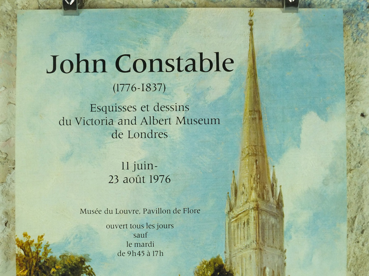 Vintage John Constable Poster, Louvre exhibition in 1976 from the Victoria & Albert Museum, gallery exhibition wall art