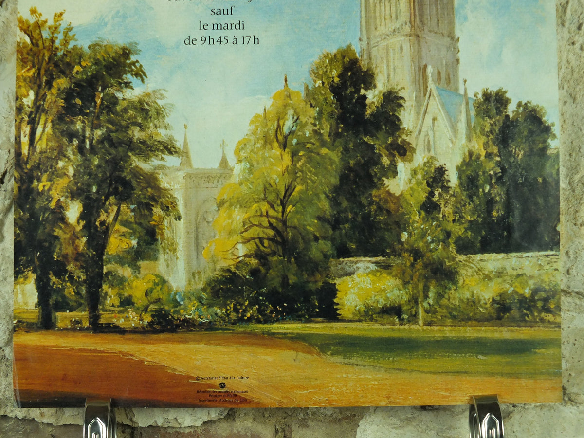 Vintage John Constable Poster, Louvre exhibition in 1976 from the Victoria & Albert Museum, gallery exhibition wall art