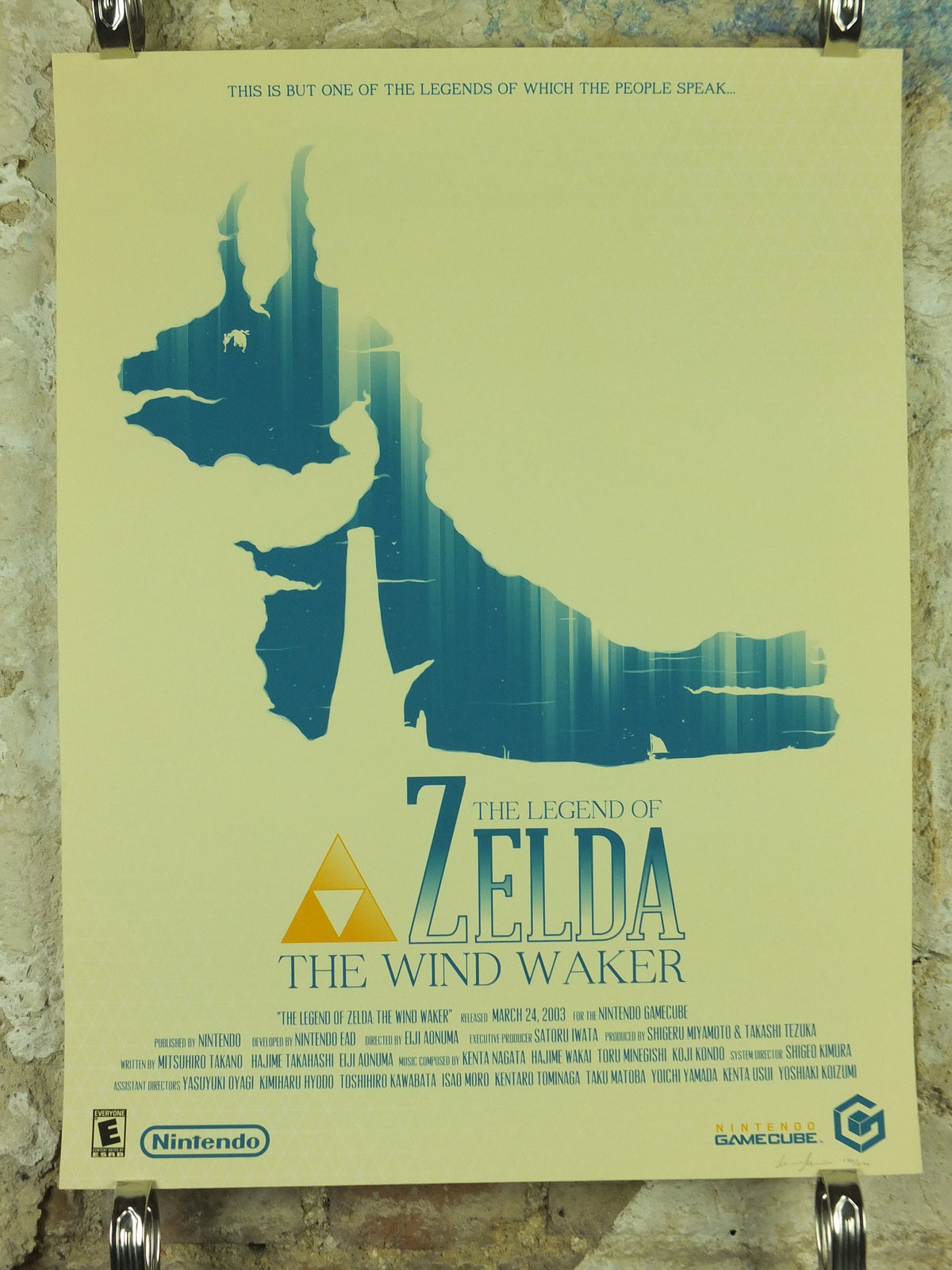 Vintage Windwaker Poster, Legend of Zelda, Signed Limited Edition by Marinko Milosevski, Nintendo, Movie Poster, wall art 1990s-2000s