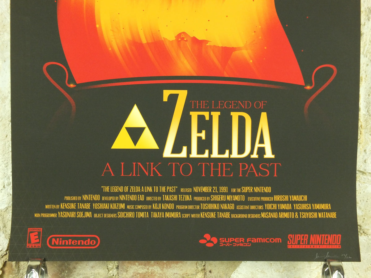 Vintage A Link to the Past Poster, Legend of Zelda, Signed Limited Edition by Marinko Milosevski, Nintendo, Movie Poster, wall art 1990-2000