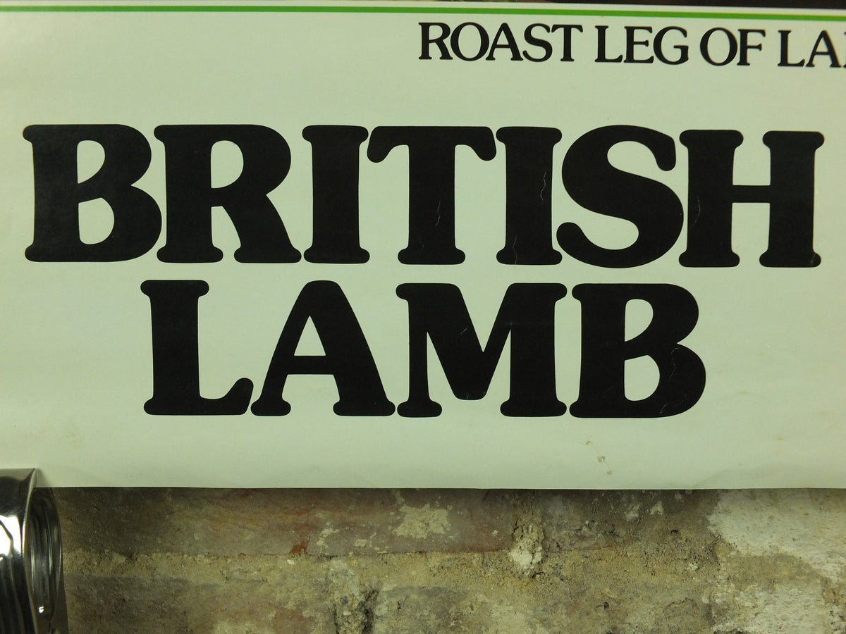 Vintage British Lamb Poster, patriotic kitchenalia for your kitchen wall, wall art retro 1970s