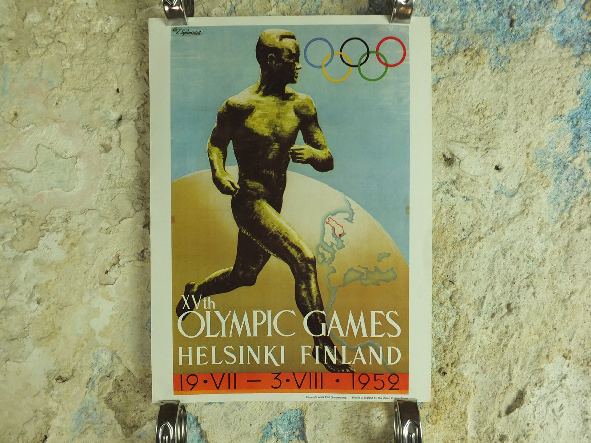 Vintage Olympic Games Helsinki Finland Poster rings sports sport international summer wall art reprint 1970s