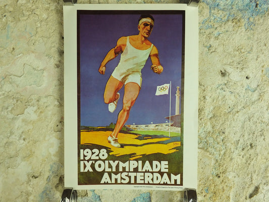 Vintage Olympic Games Amsterdam Netherlands Holland Poster rings sports sport international summer wall art reprint 1970s