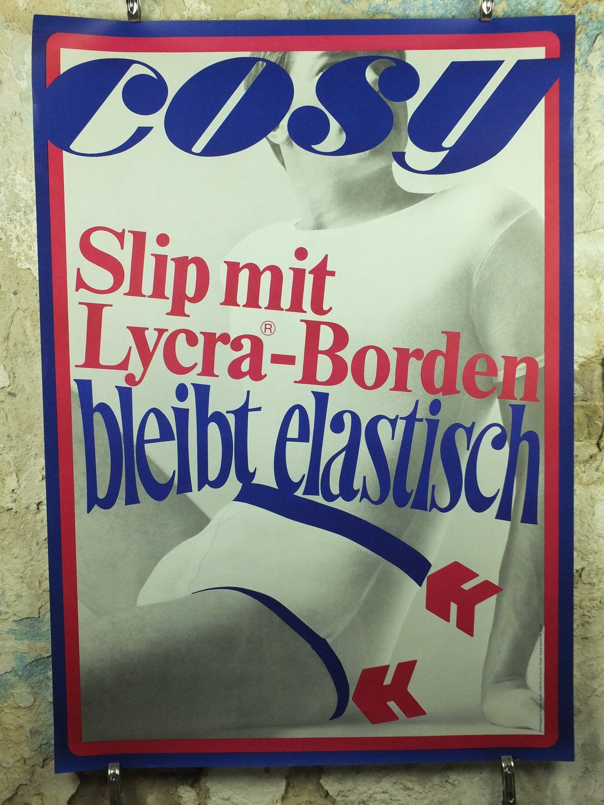 Vintage Swiss Underwear and Lingerie Poster, Cosy brand, 1967 advertising poster, wall art retro 1960s