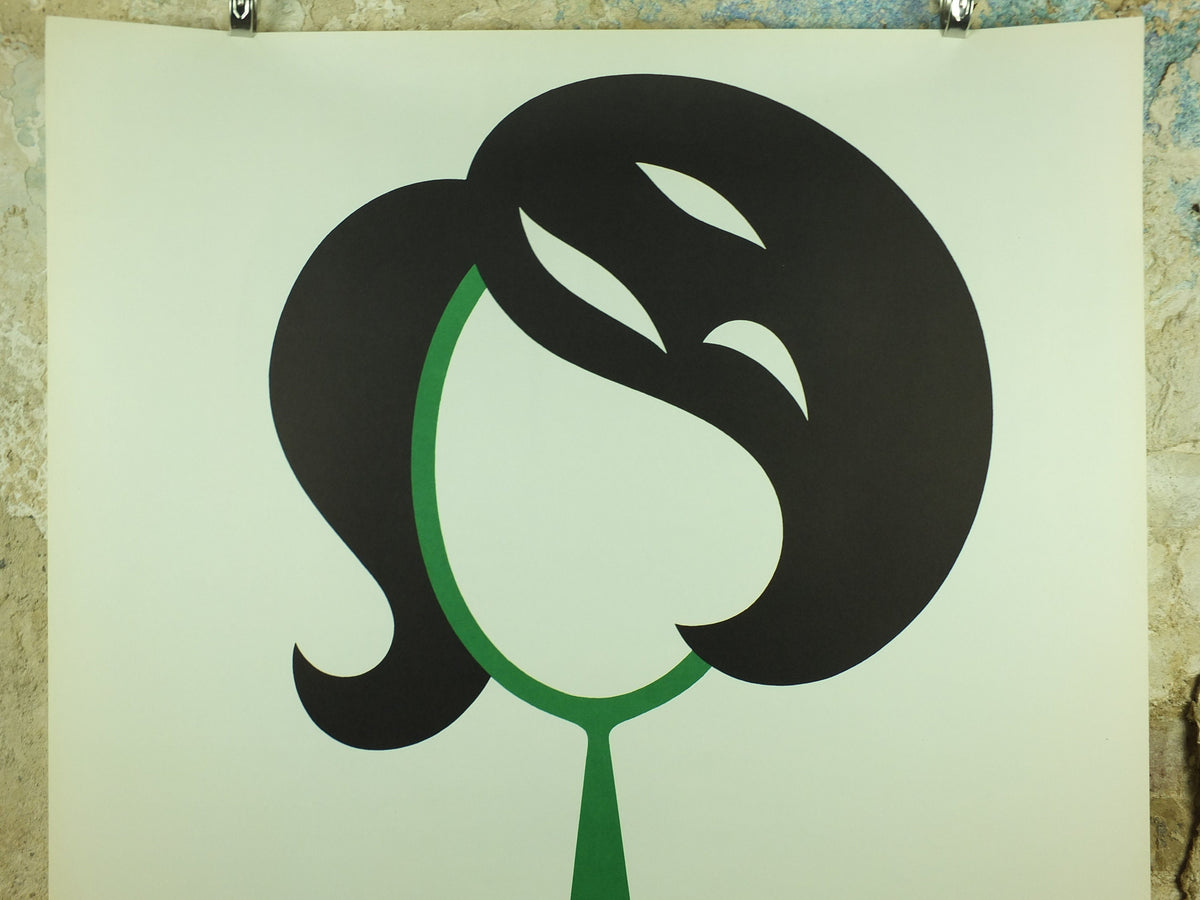 Vintage Hair Product and Style Poster, Nessol brand, Mirror, herbal shampoo, 1966 advertising poster, wall art retro 1950s