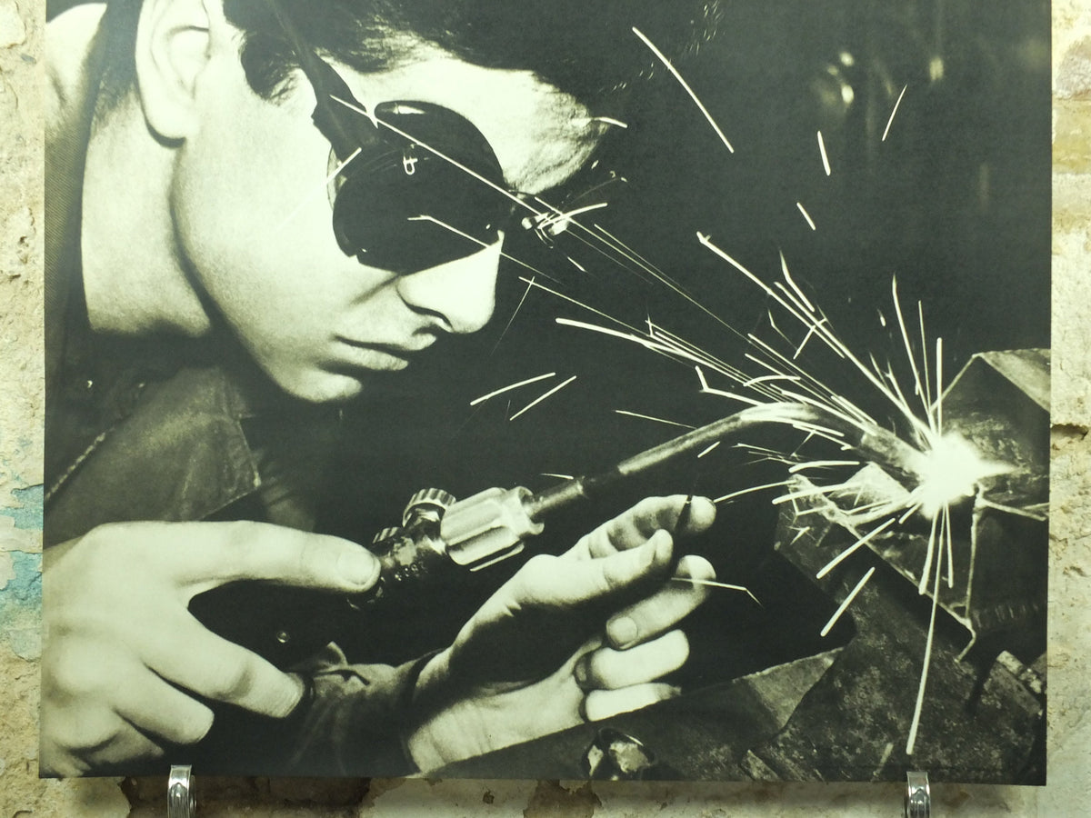 Vintage Apprentice Poster, Apprenticeship, welding and fitting profession, 1965 advertising poster, wall art retro 1960s
