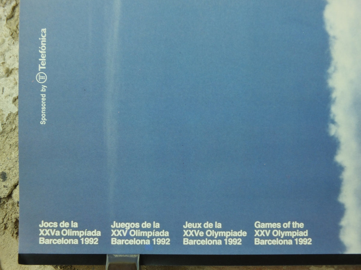 Vintage Barcelona Olympic Poster, Diving and Aquatics by America Sanchez, 1992, XXV Olympiad, post modern, sport wall art 1990s