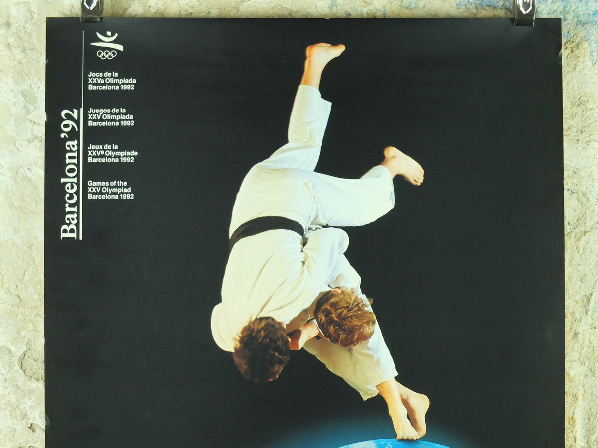 Vintage Barcelona Olympic Poster, Judo and Martial Arts by Addison Allsport / NASA, 1992, XXV Olympiad, post modern, sport wall art 1990s