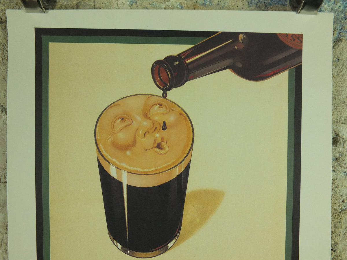 Guinness Last Drop Poster, by John Gilroy 1933, There's nothing like a Guinness, Advertising campaign Wall art retro 1990s