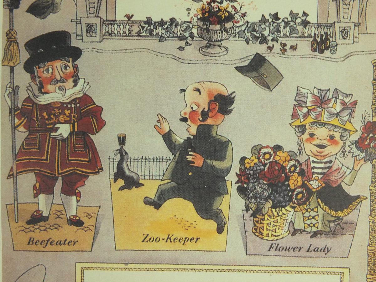 Guinness London Poster, by Bruce Hobbs 1951, The Festival of Britain in London, Advertising campaign Wall art retro 1990s