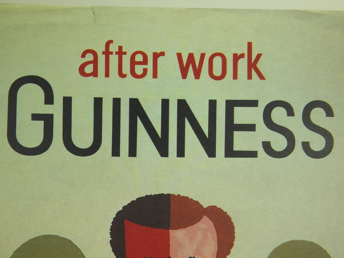 After Work Guinness Poster, by Tom Eckersley 1961, A New Look, Putting your feet up, Advertising campaign Wall art retro 1990s