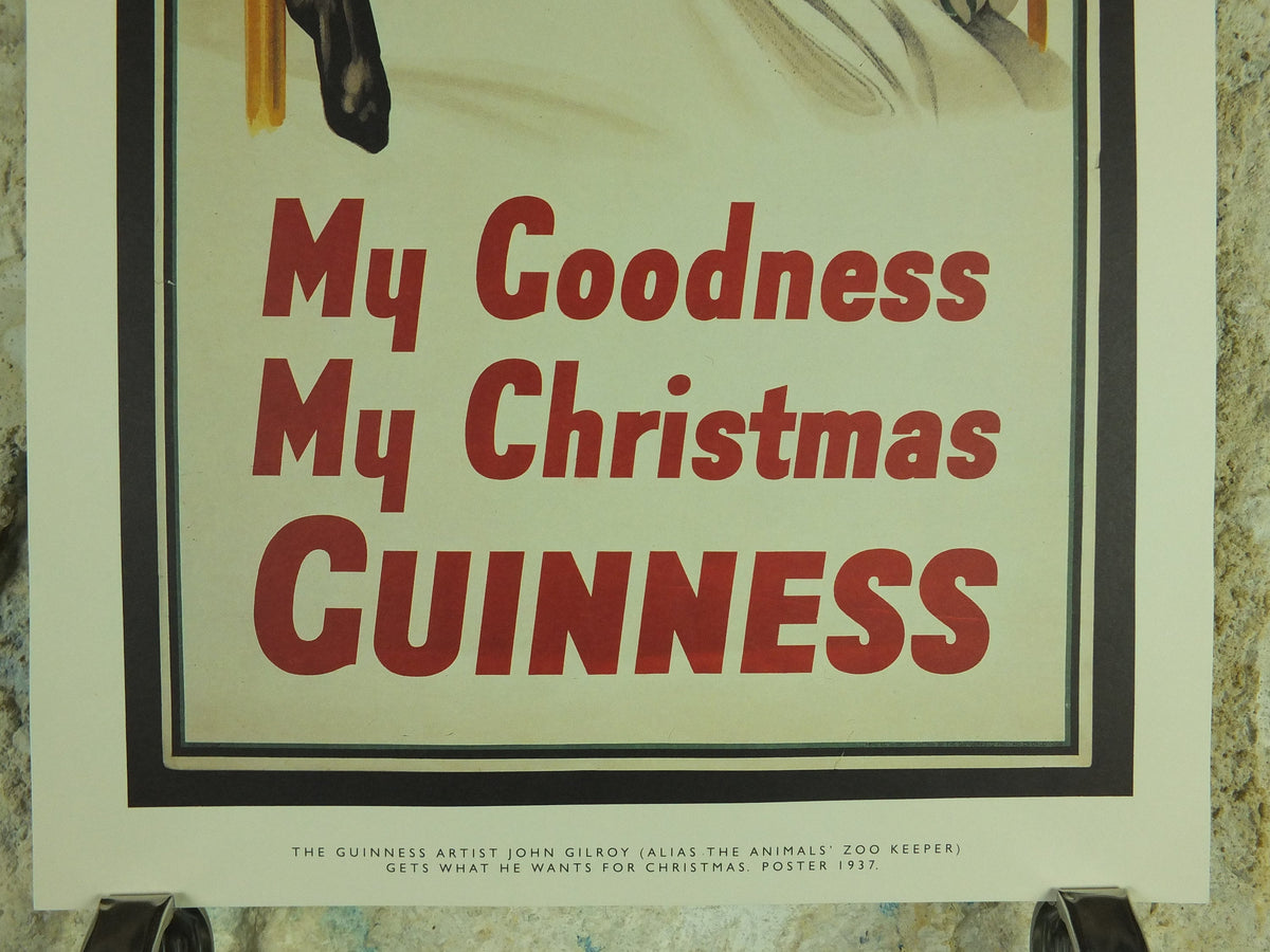 My Goodness My Guinness Poster, by John Gilroy 1937, My Goodness My Christmas Guinness, Advertising campaign Wall art retro 1990s