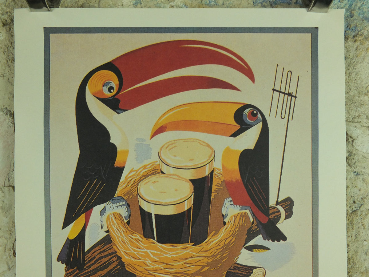 Guinness Toucans Poster, by Raymond Tooby 1957, Guinness is Good for You, Advertising campaign Wall art retro 1990s