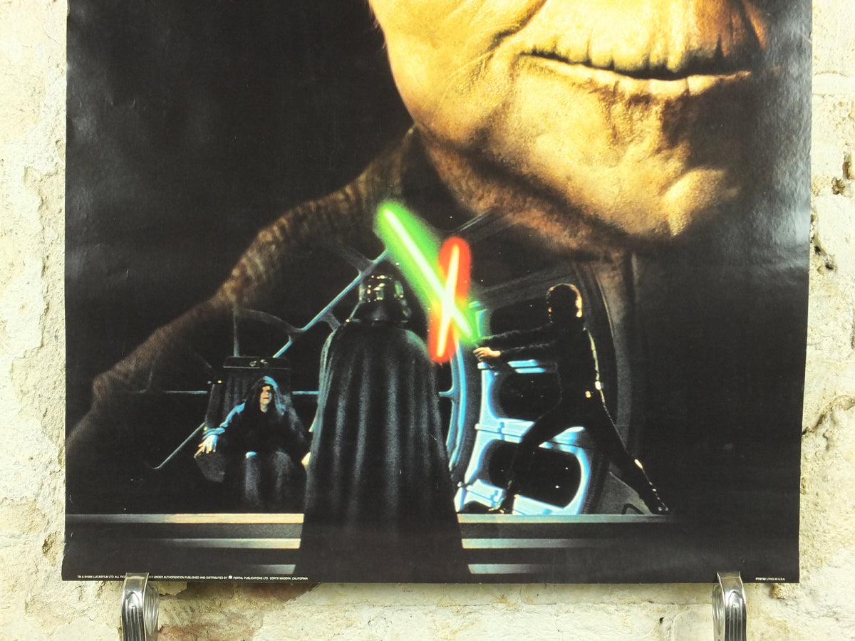 Yoda Return of the Jedi Poster, Star Wars, Lucasfilm, Mark Hamill, Harrison Ford, Carrie Fisher, wall art cinema film memorabilia
