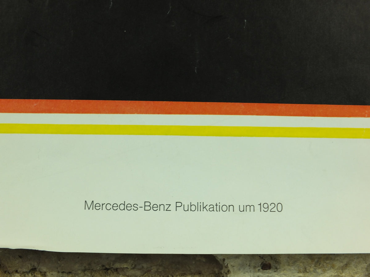 Vintage German Mercedes Benz Poster, 6 Litre Mercedes Model SS, art deco nouveau, Advertising print wall art 1980s