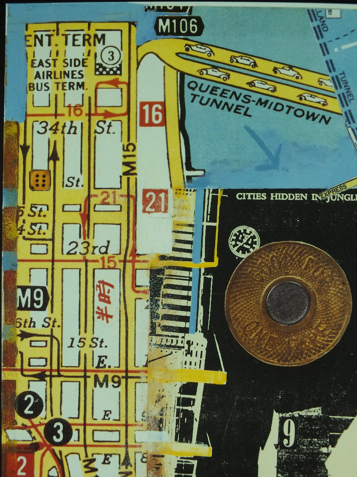 1989 Bath Contemporary Art Fair Poster, Cities Hidden in Jungles by Jake Tilson, 9th Art Fair at Green Park Station, exhibition advertising