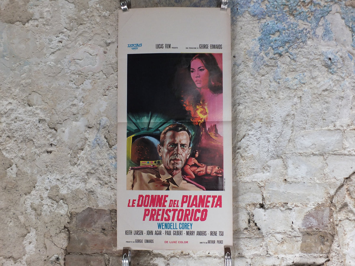 Original Vintage Italian Movie Poster Women of the Prehistoric Planet Lucasfilm Le Donne Pianeta Preistorico 1966 wall art print film cinema