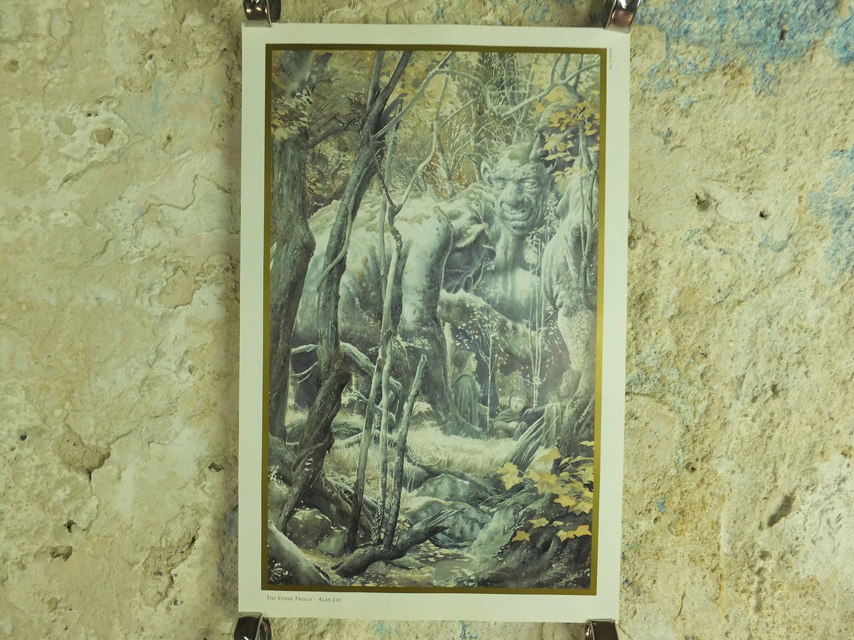 1994 The Stone Trolls Poster, by Alan Lee, Vintage Lord of the Rings, Tolkien Centenary, Fellowship Ring, illustration print wall art decor