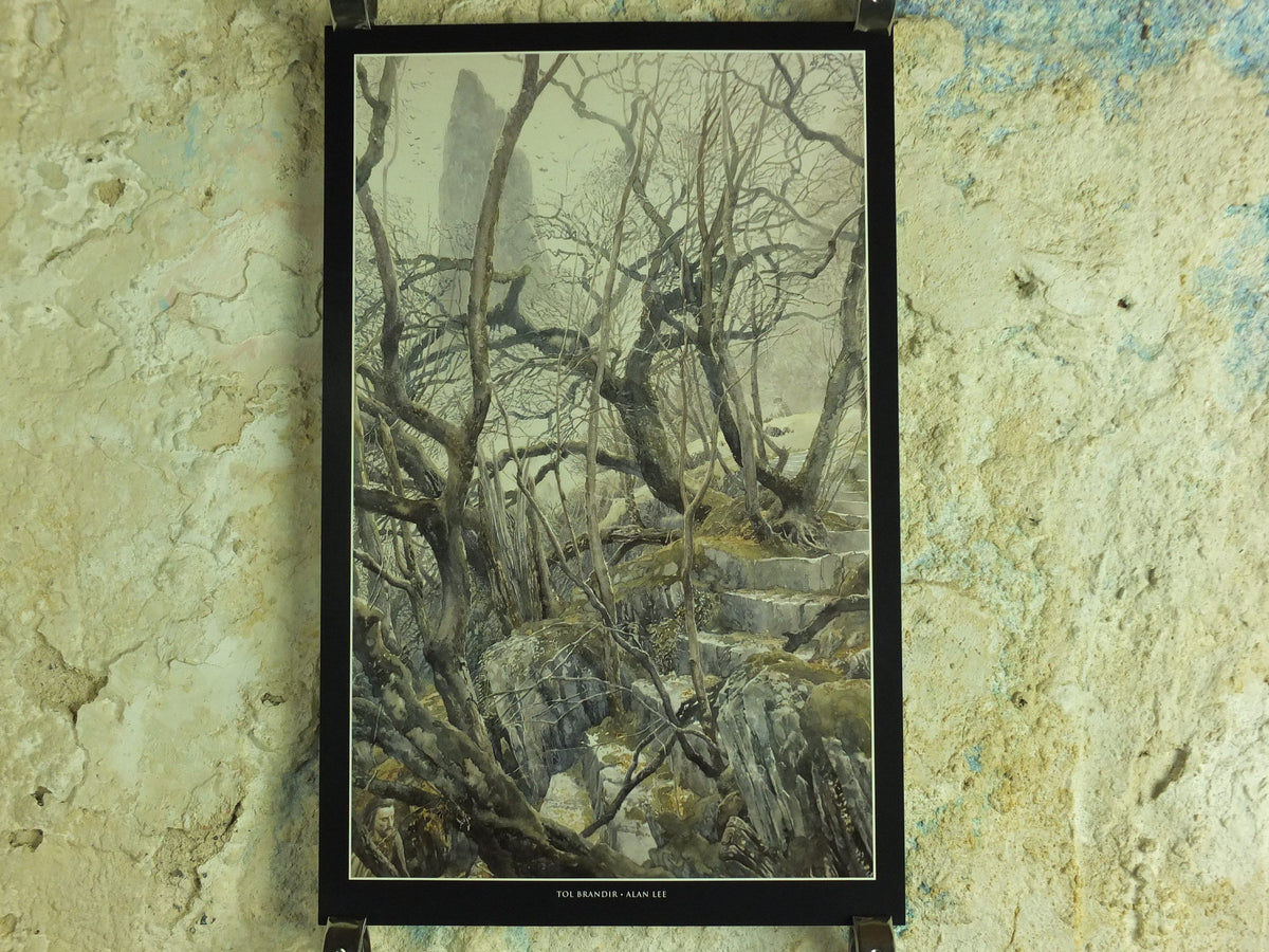 2002 Tol Brandir Poster, Alan Lee, Anduin River, Vintage Tolkien Lord of the Rings, Fellowship of the Ring illustration print wall art decor