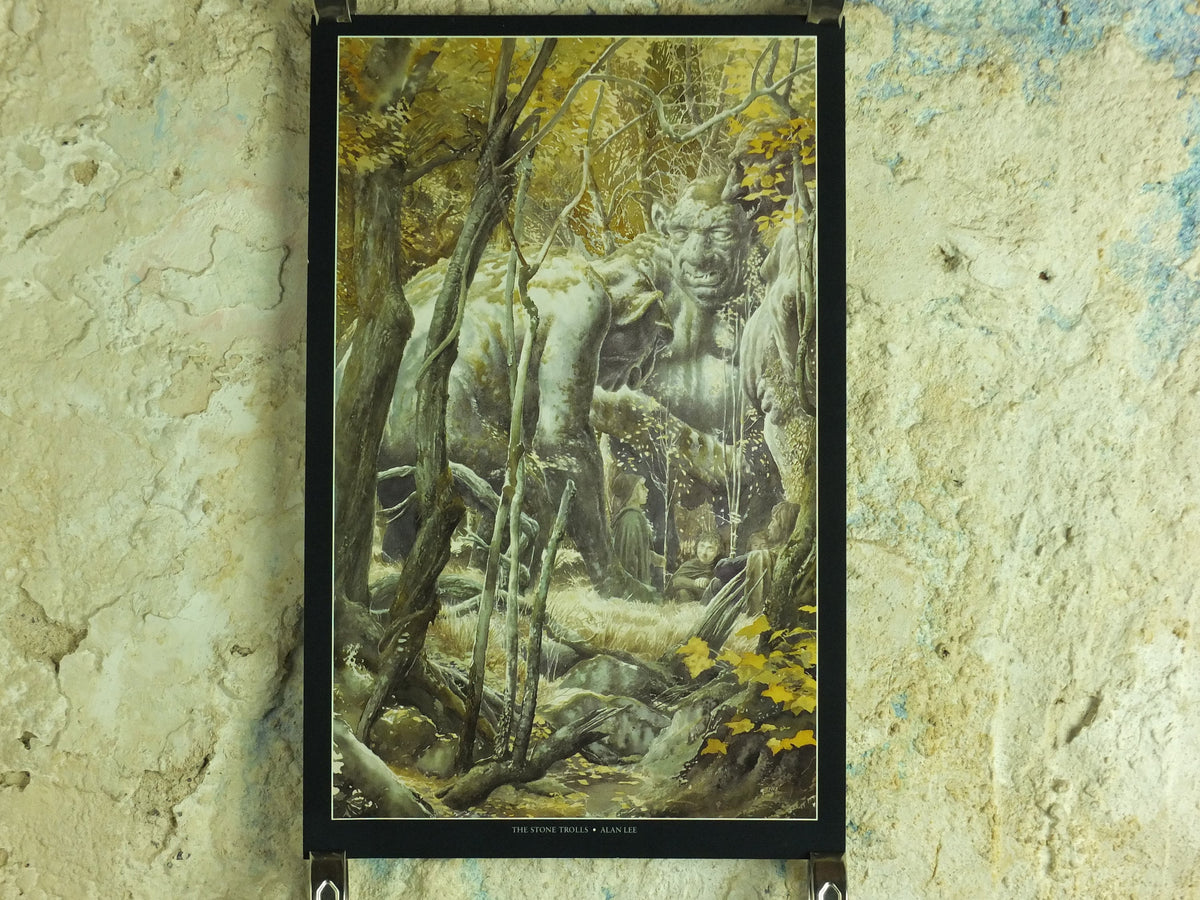 1999 The Stone Trolls Poster, by Alan Lee, Vintage Lord of the Rings, Tolkien, Fellowship of the Ring, illustration print wall art decor