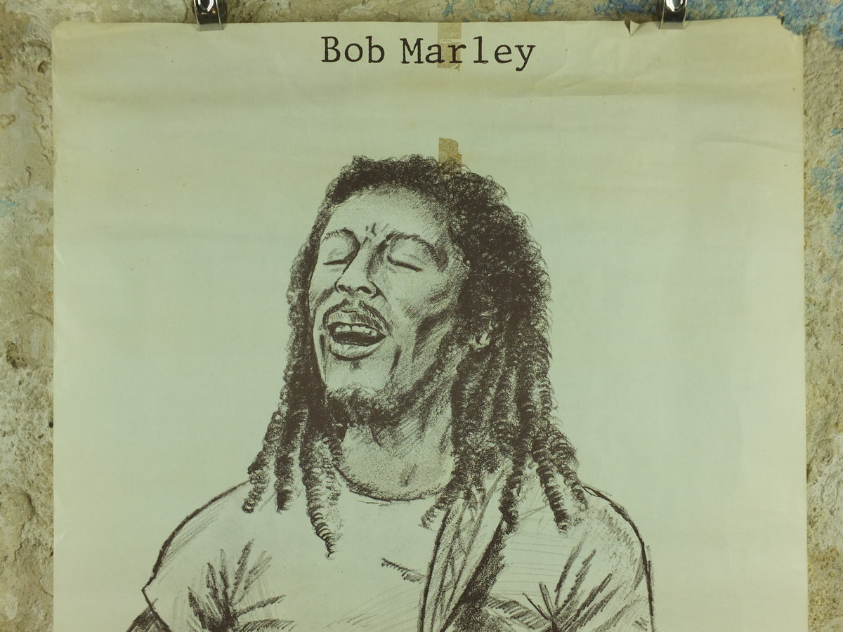 Bob Marley Poster, 1982 March for Peace in Paris, by Birga, Marche pour la Paix, Peace and Love, musical wall art