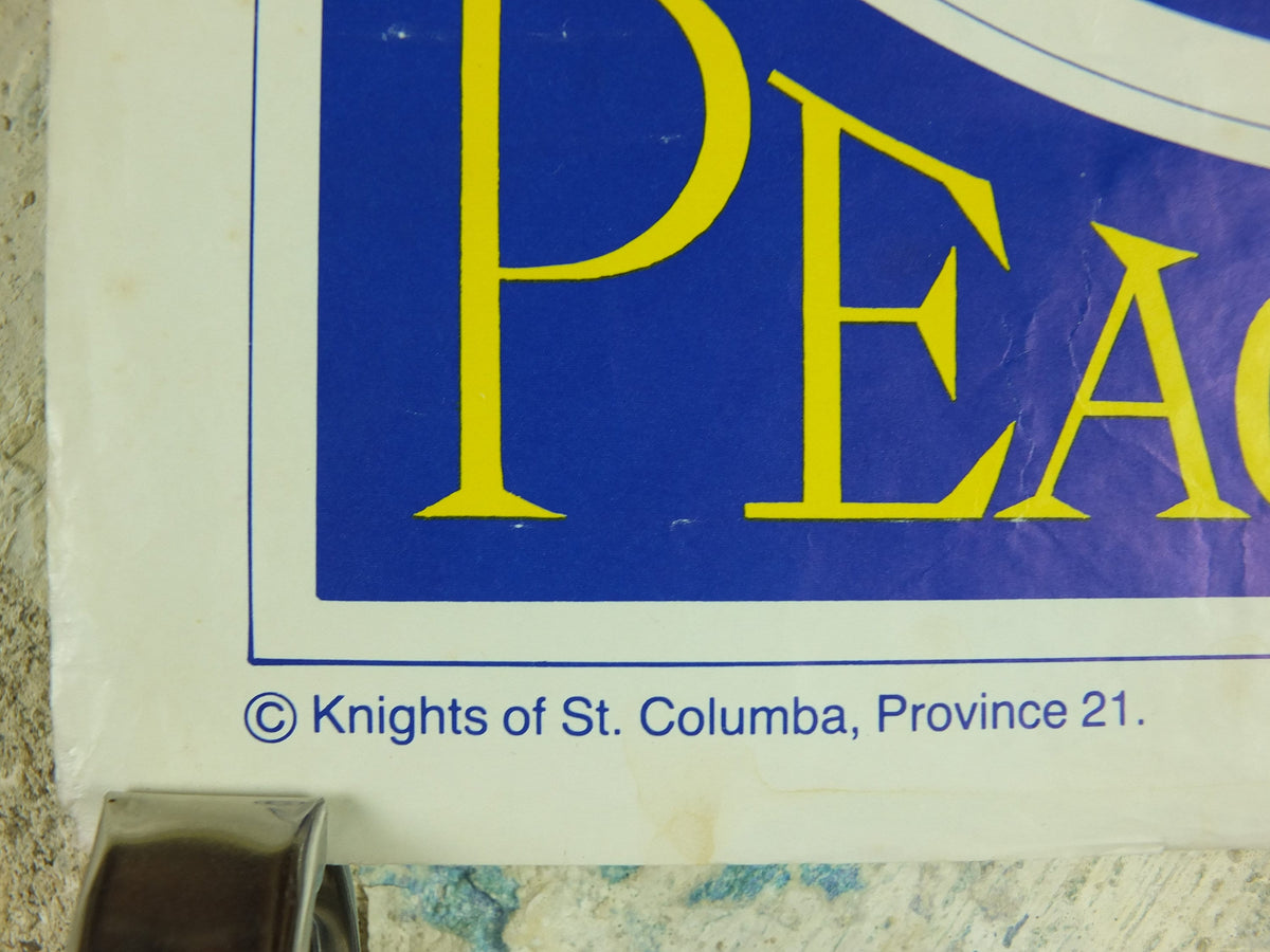 Christmas Nativity Poster, Peace and Joy, Jesus Mary and Joseph, Knights of Columba, Province 21, Burnley East Lancashire and Glasgow