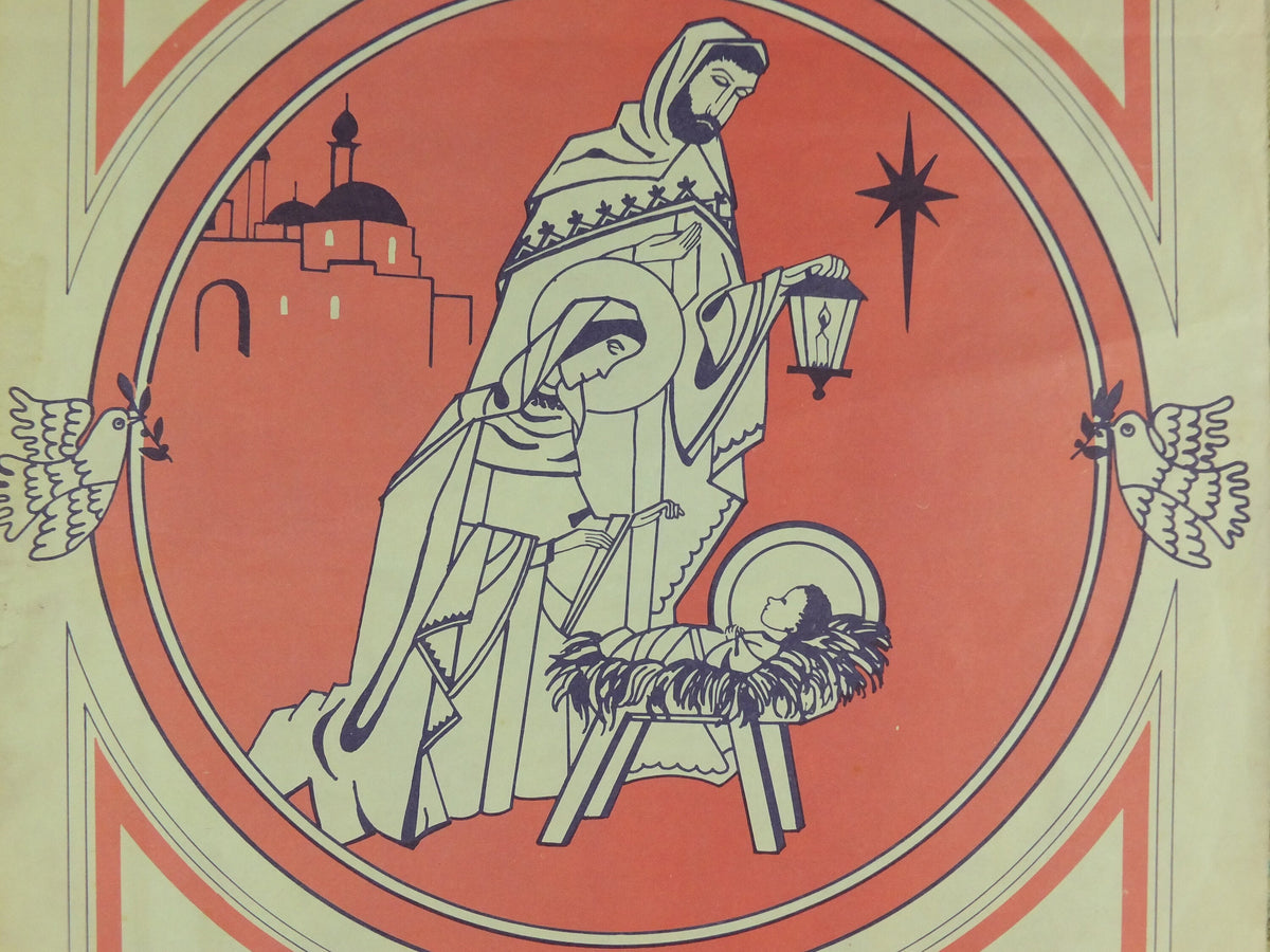 Christmas Nativity Poster, Peace and Joy, Jesus Mary and Joseph, Knights of Columba, Province 21, Burnley East Lancashire and Glasgow