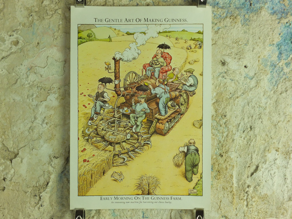 Original Vintage Gentle Art of Making Guinness Poster Early Morning on the Farm advertising ale Irish stout beer print wall art retro 1980s